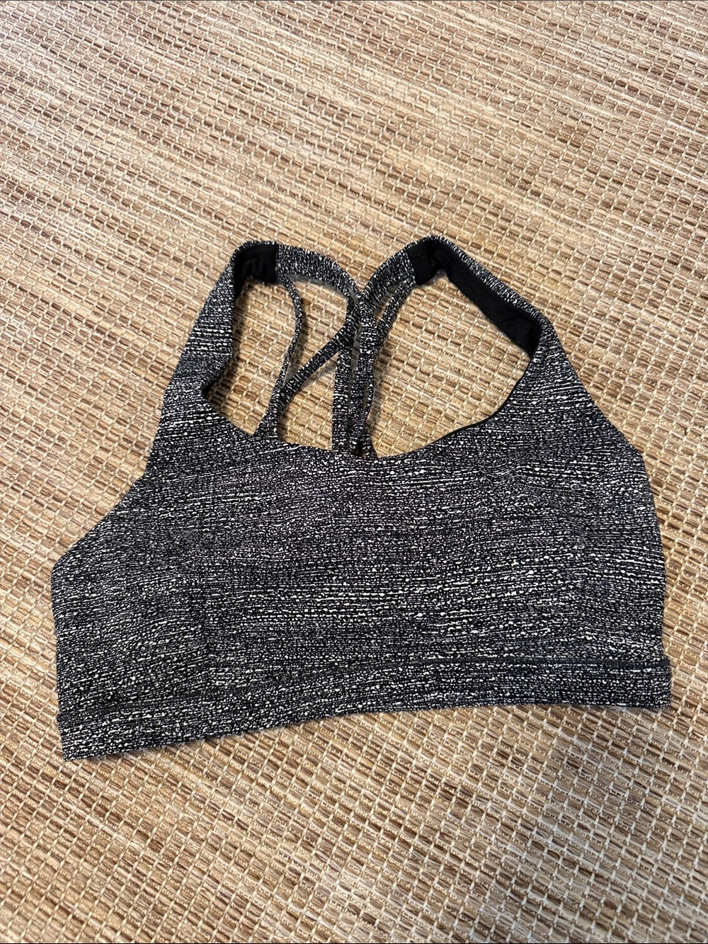 lululemon athletica Black Heather Strappy Sports Bra
